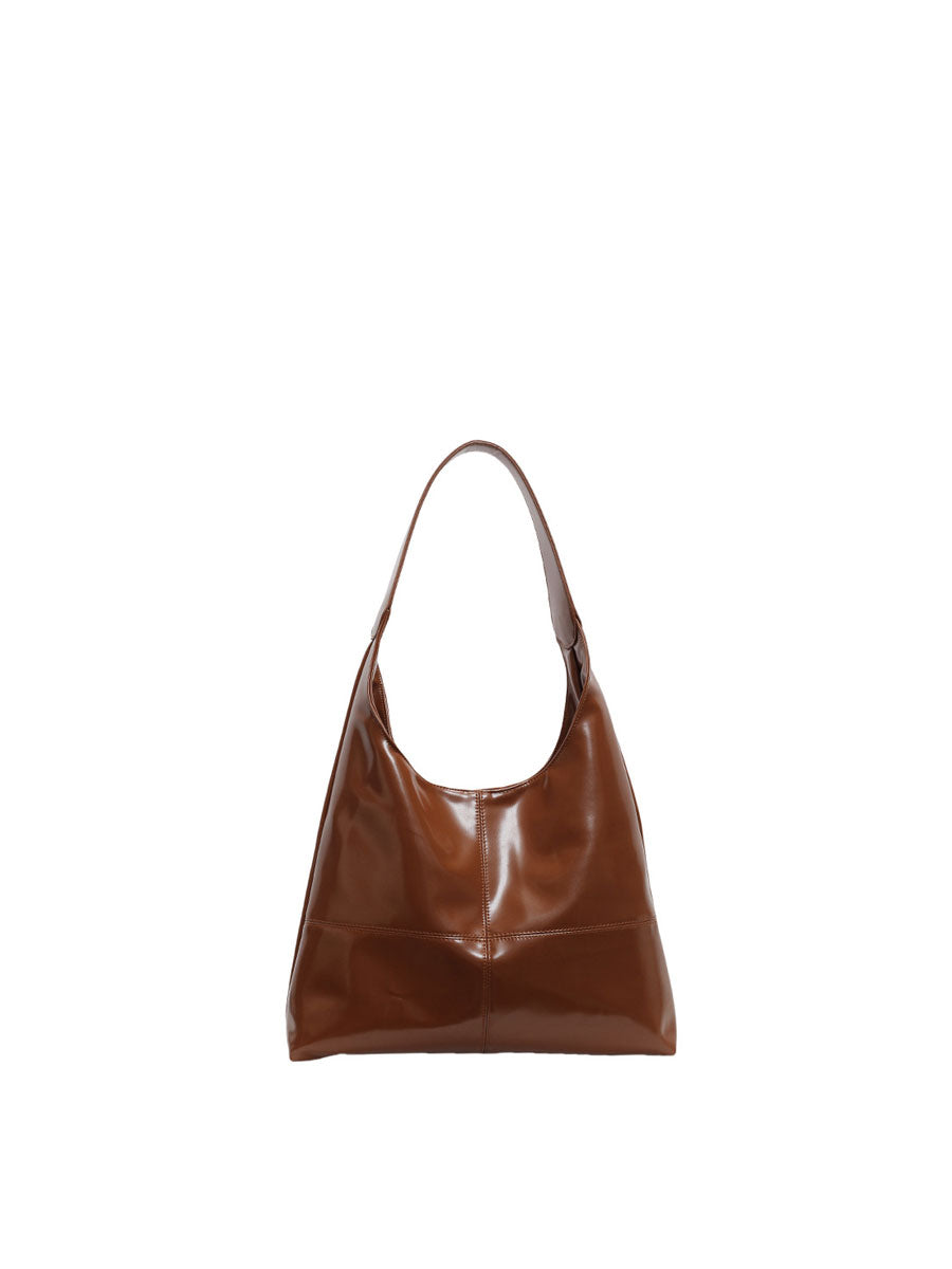 Vintage Oil Wax Leather Bucket Bag Tote Red