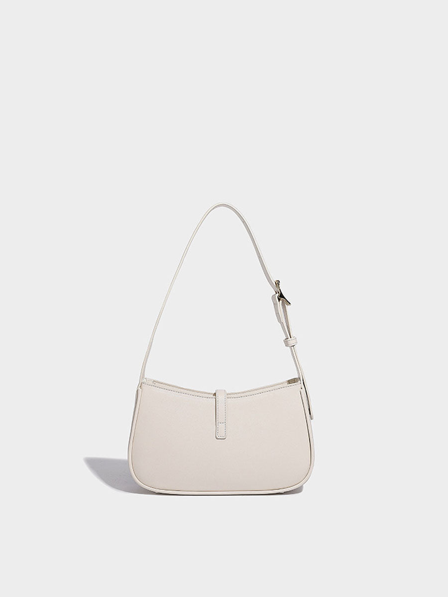 French Style Baguette Underarm Bag White