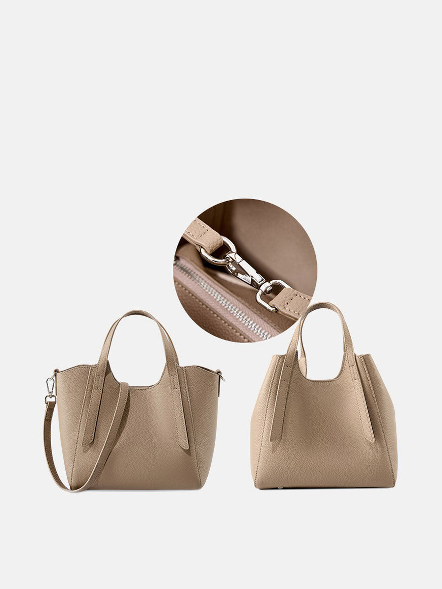 Genuine Leather Tote Bag White