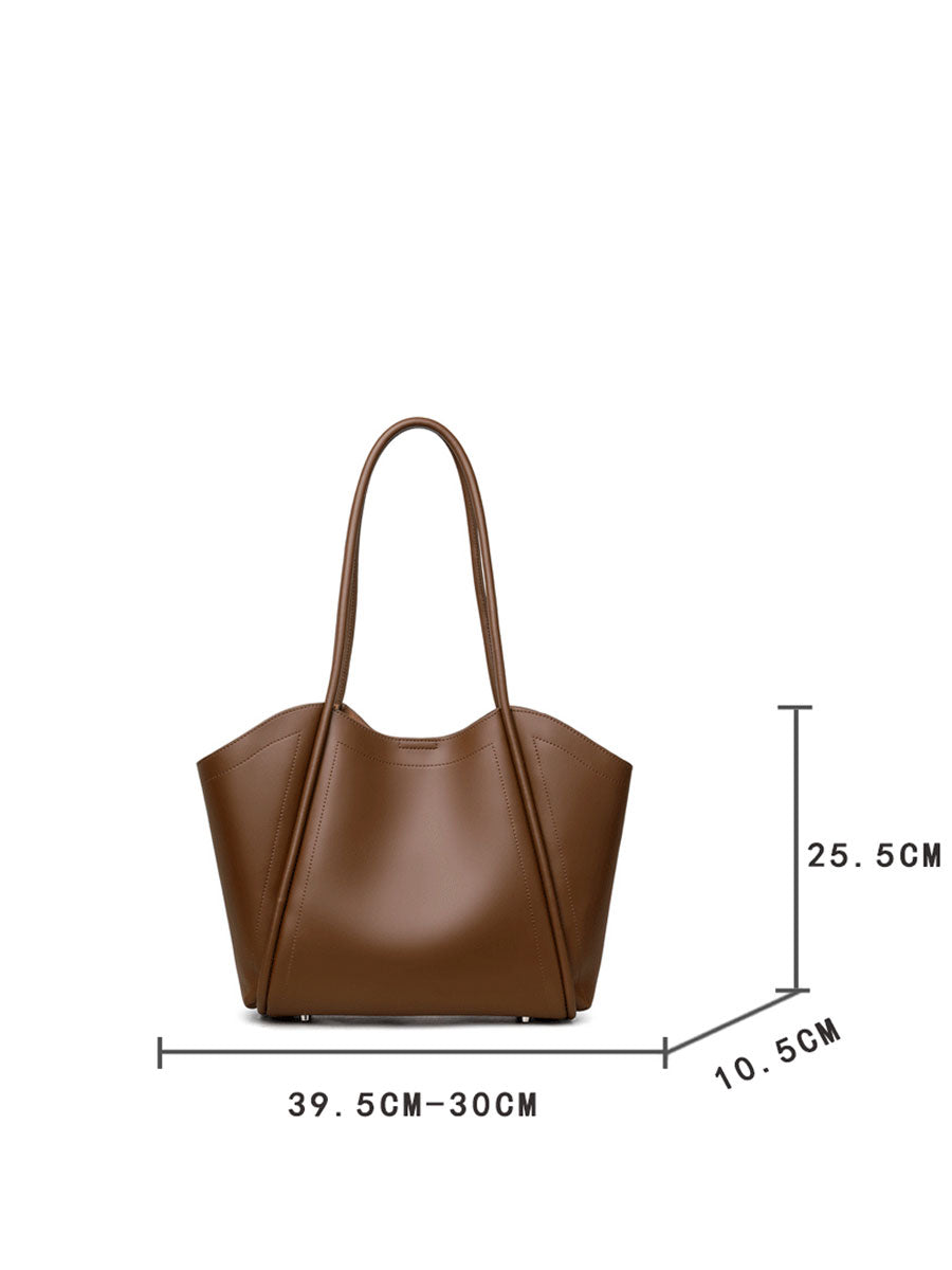 Genuine Leather Large Tote Bag Black