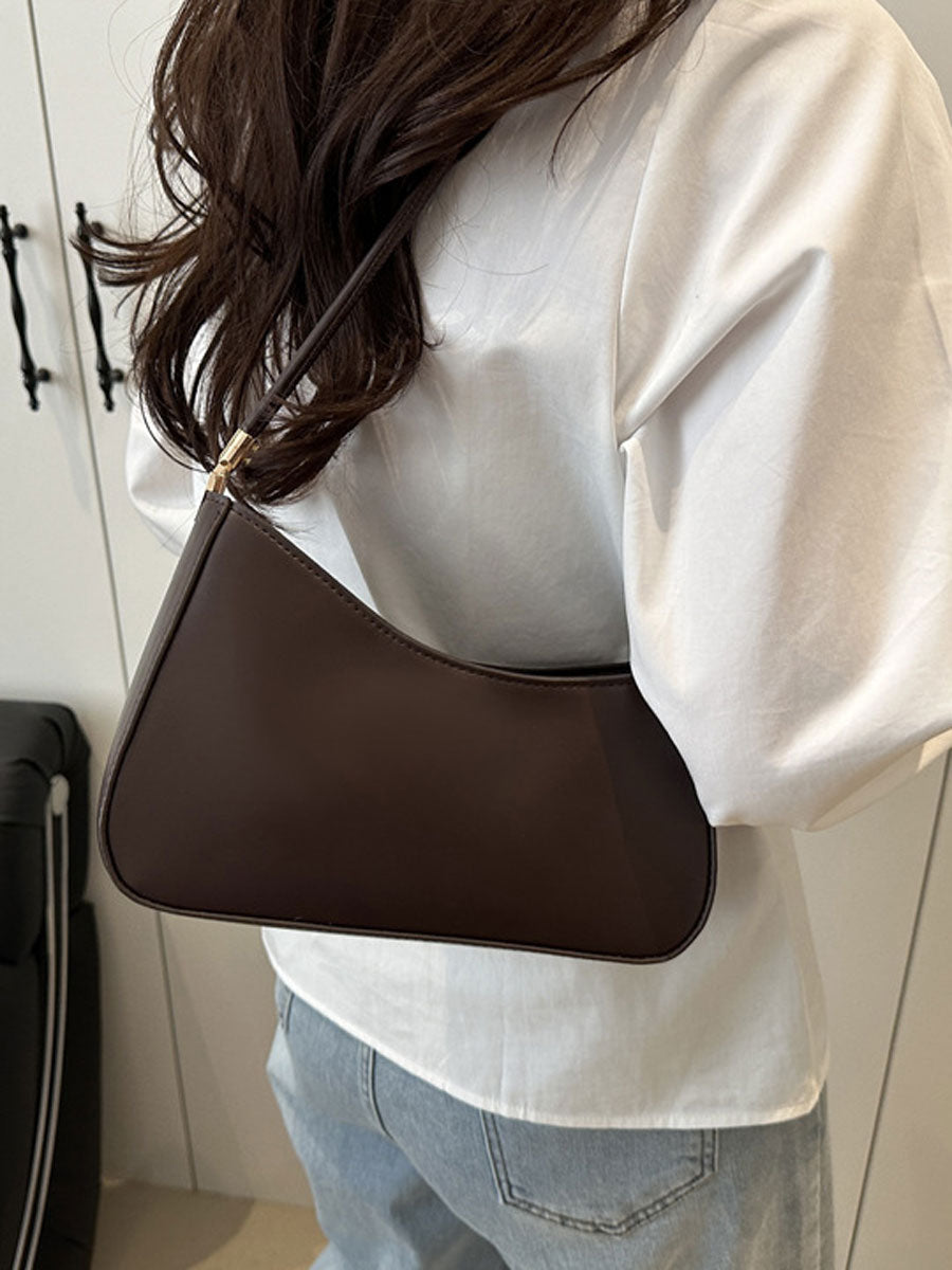 Elegant Half Moon Shoulder Bag Khaki