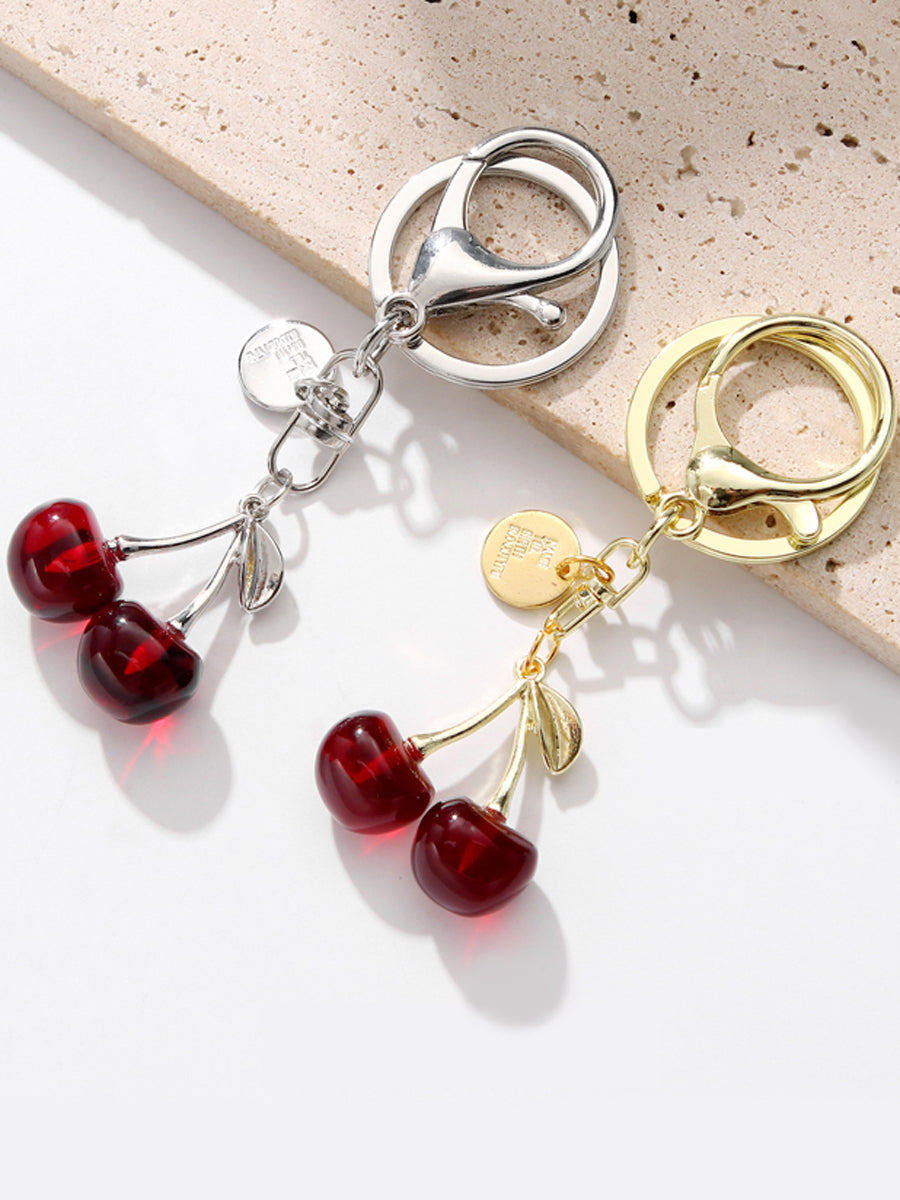 Crystal Cherry Keychain