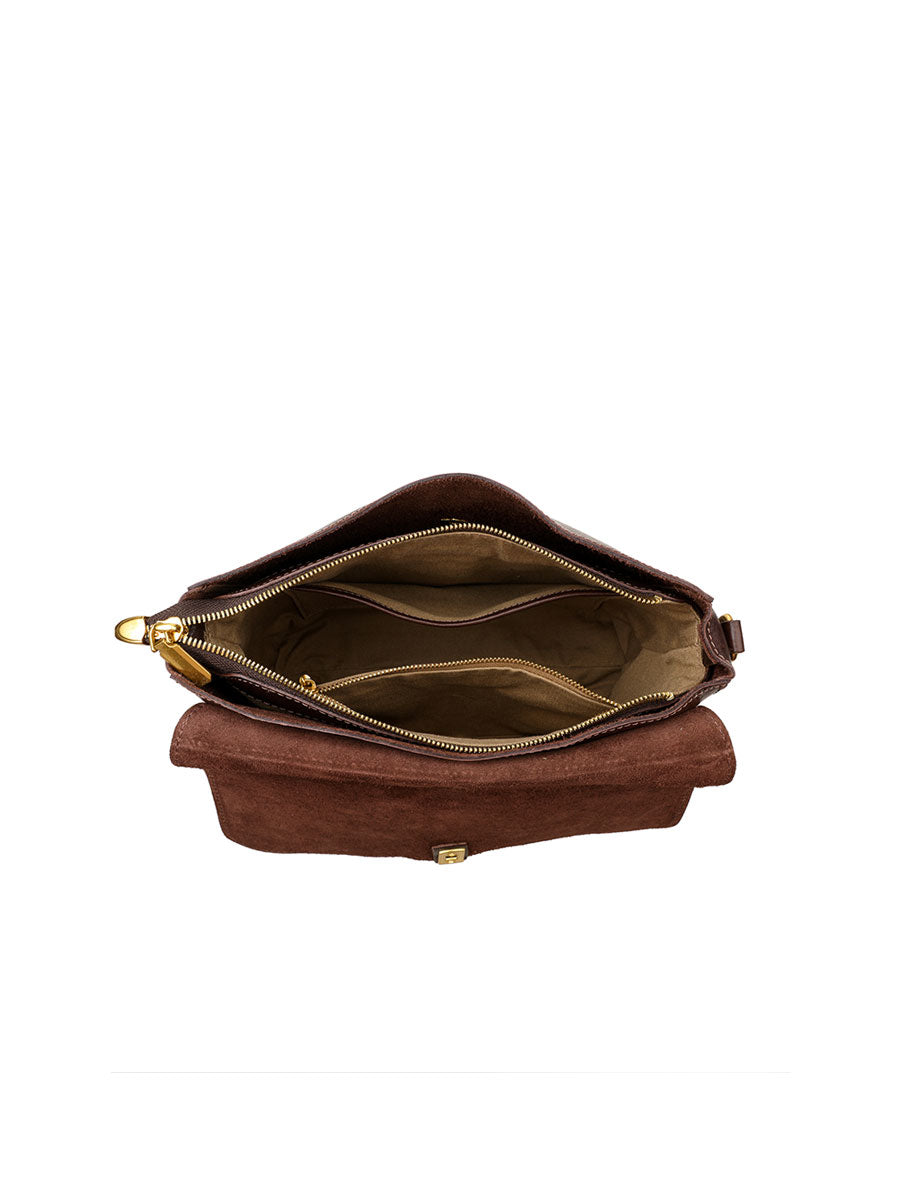 Chic Real Leather Shoulder Bag Brown