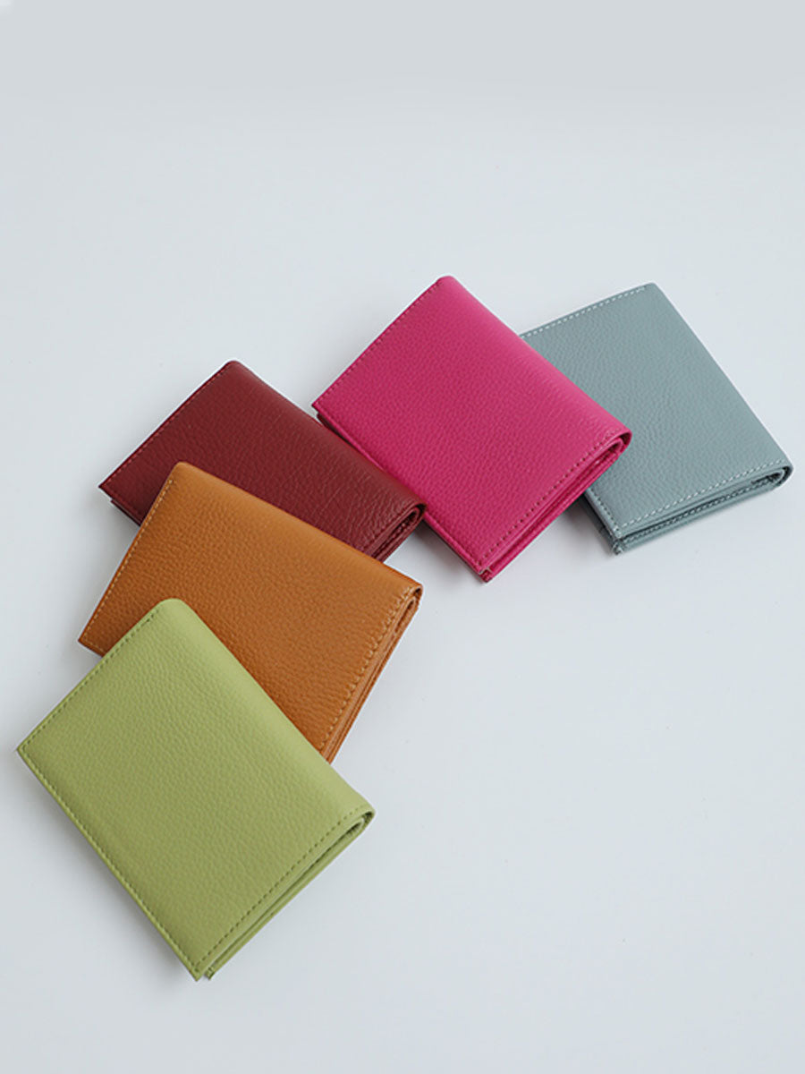 Genuine Leather Card Holder Wallet Green