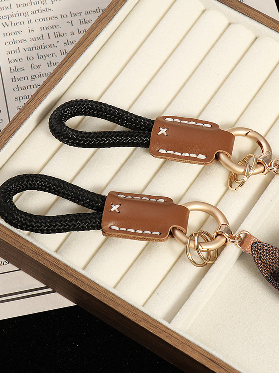 Luxury Leather French Bulldog Keychain
