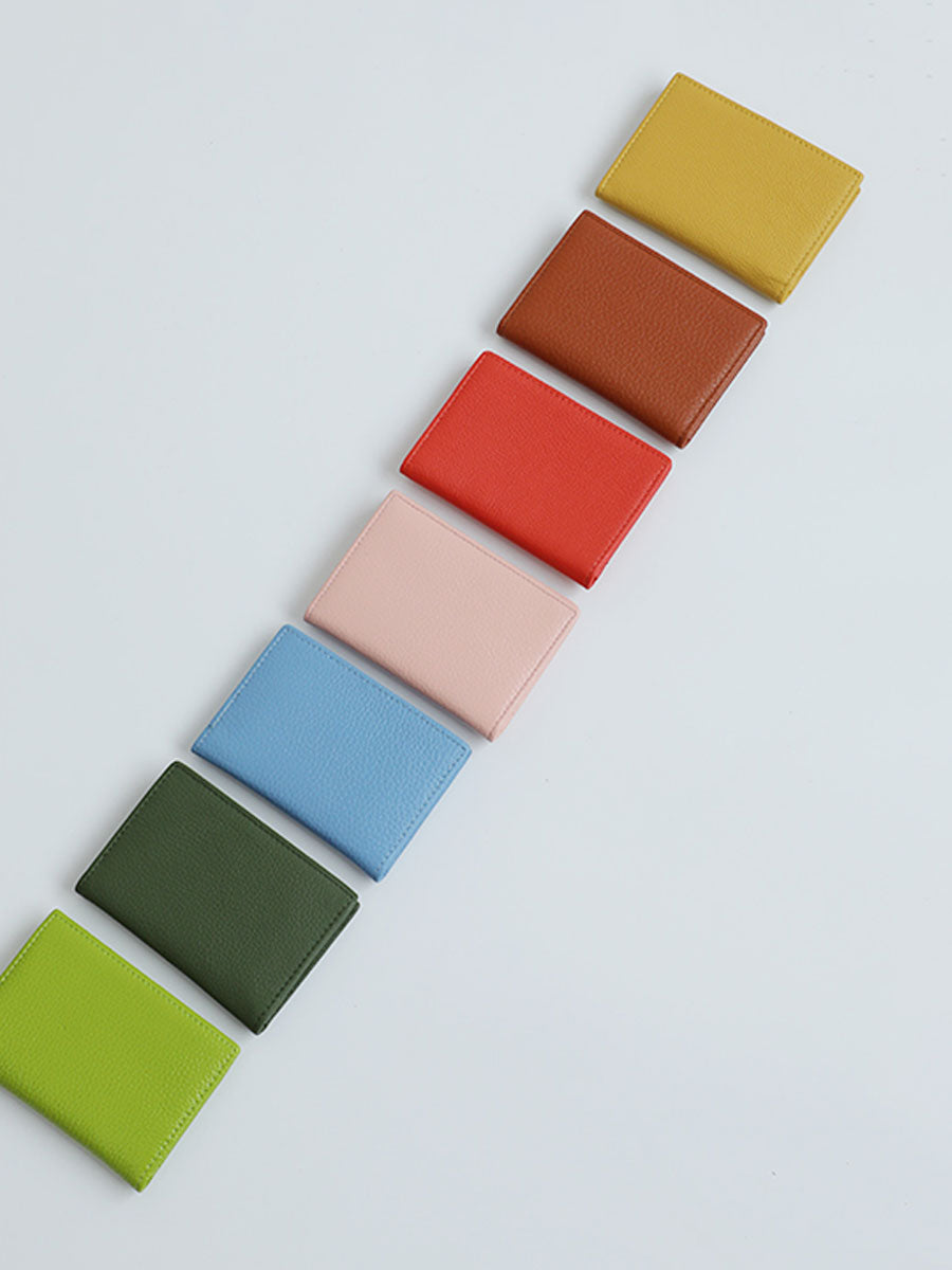 Minimalist Genuine Leather Slim Wallet Green