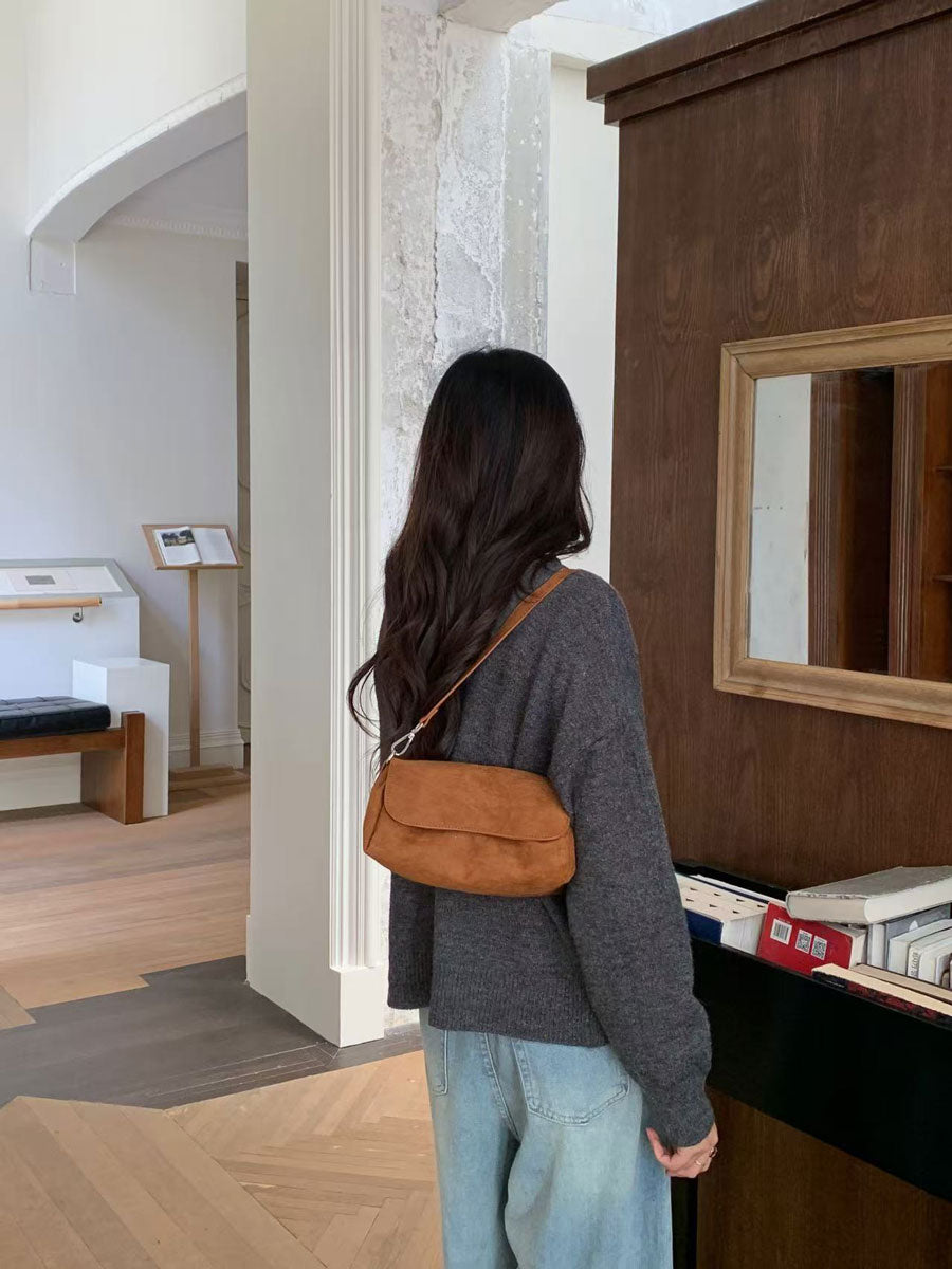 Multi-Color Suede Shoulder Bag Yellow