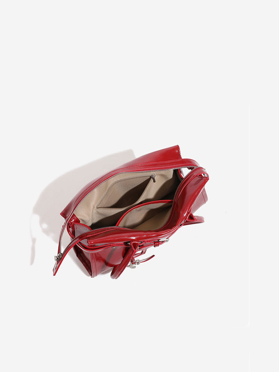 Patent Leather Red Shoulder Bag Red
