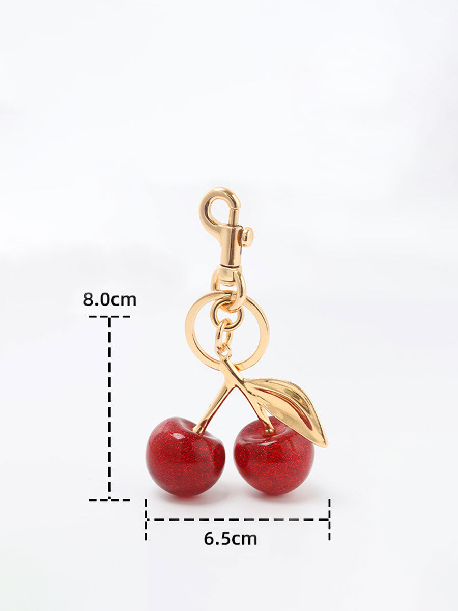 Glitter Crystal Cherry Keychain
