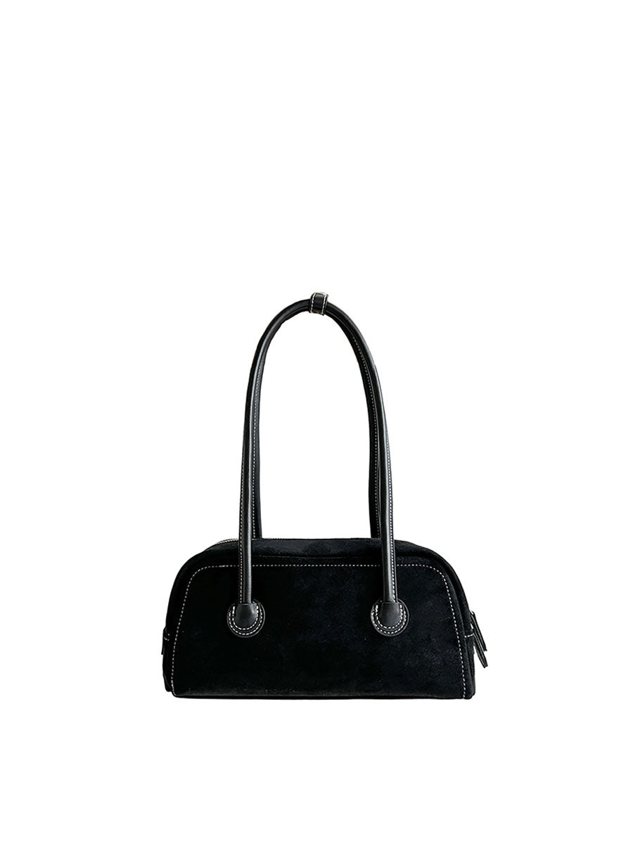 Vintage Suede Shoulder Bag Khaki