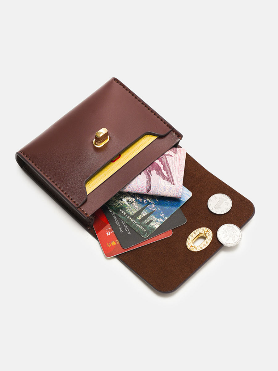 Genuine Leather Coin Purse Brown