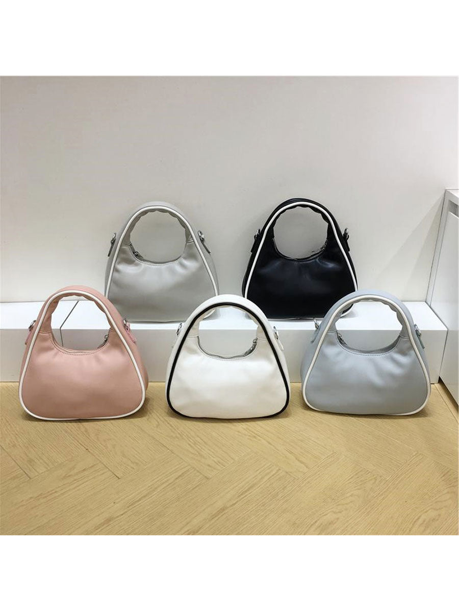 Trendy Half Moon Mini Crossbody Bag Black