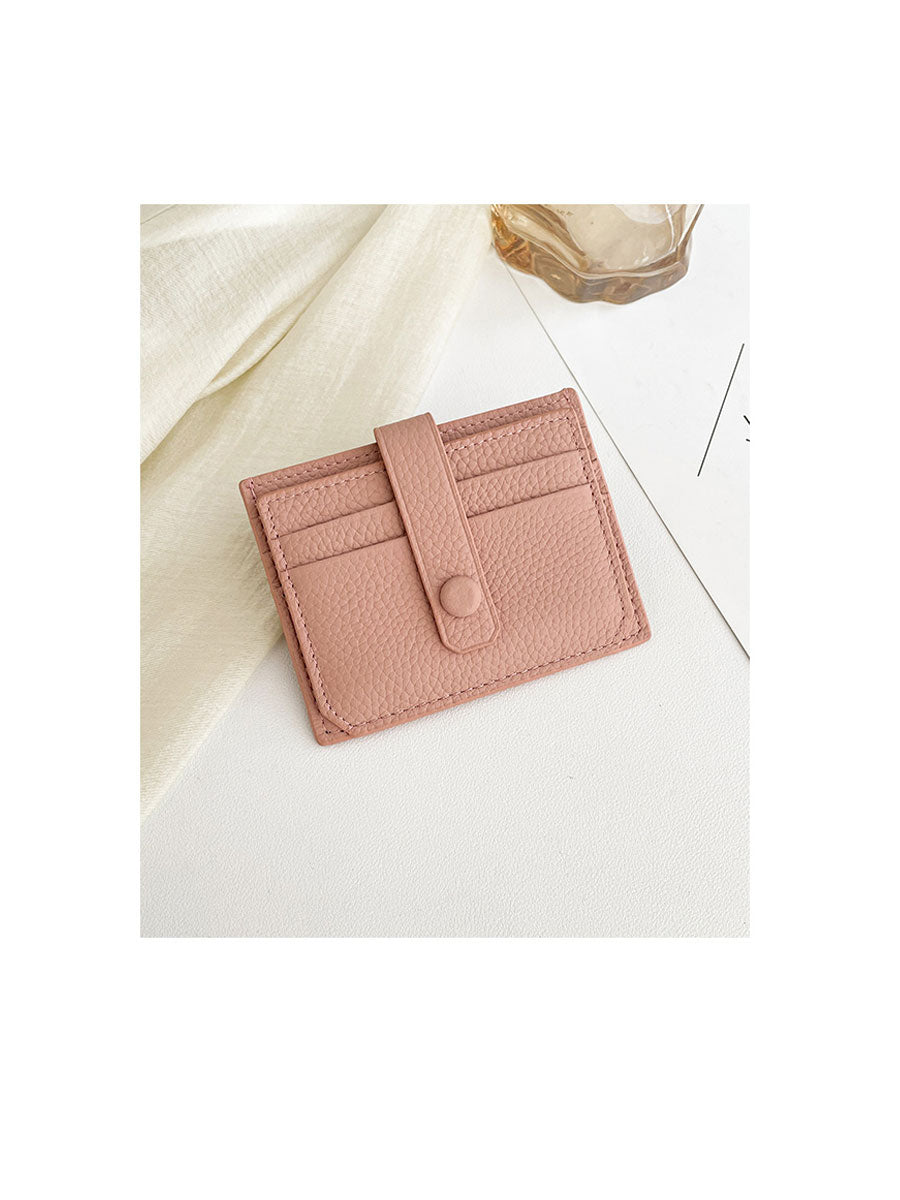Slim Leather Card Holder Wallet  Orange