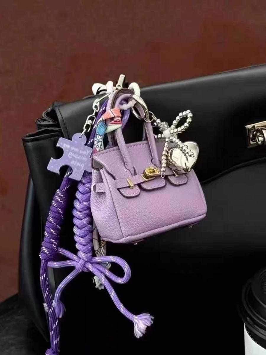 Mini Bag Charm with Rope Tassels