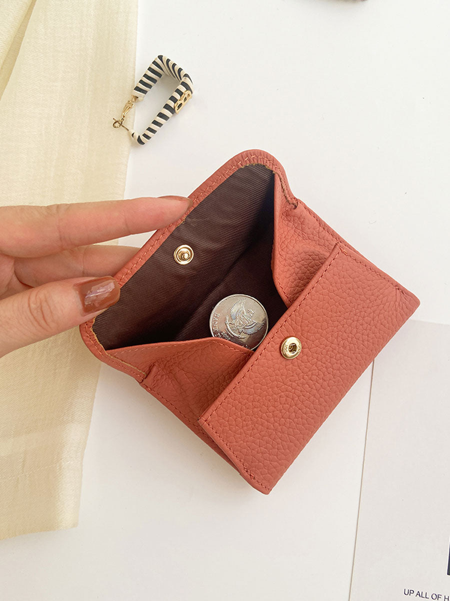 Genuine Leather Coin Purse Orange