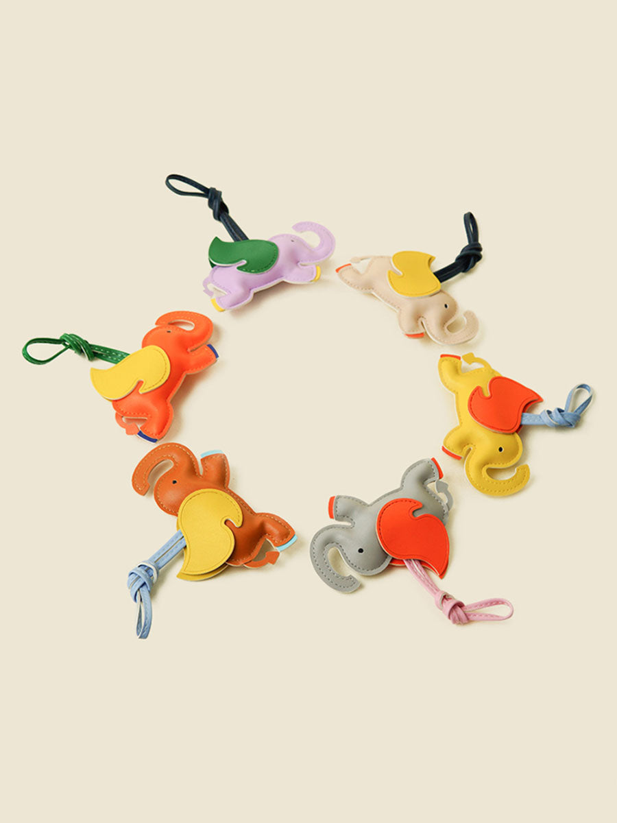 Cute Leather Flying Elephant Bag Charm