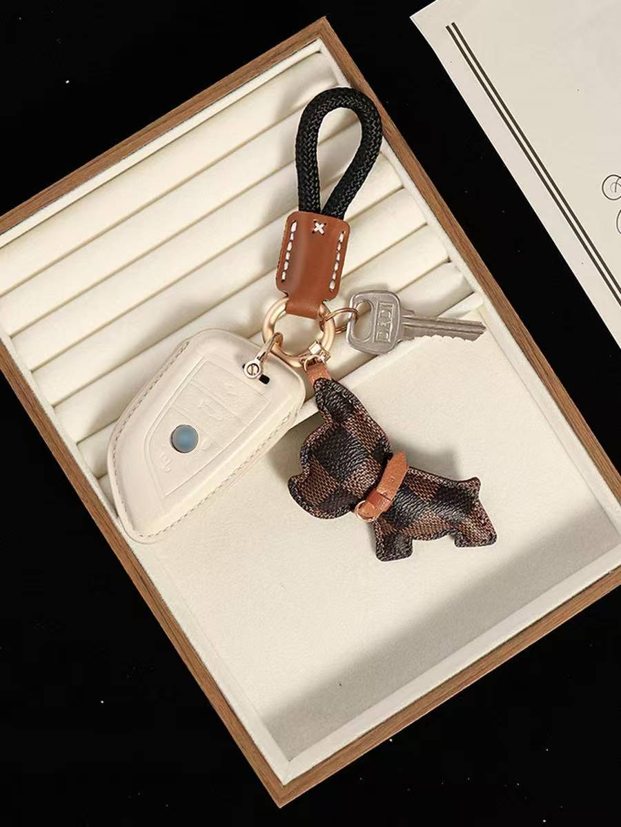 Luxury Leather French Bulldog Keychain