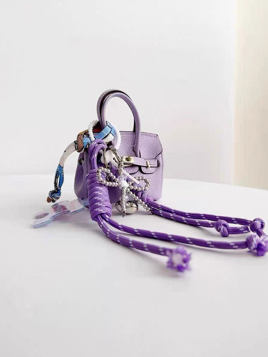 Mini Bag Charm with Rope Tassels
