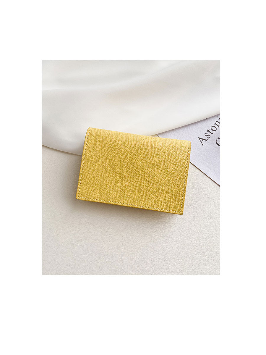 Genuine Leather Accordion Card Holder Pink
