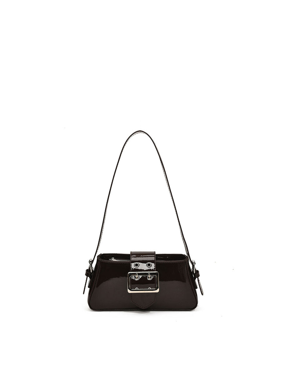 Patent Leather Shoulder Bag White