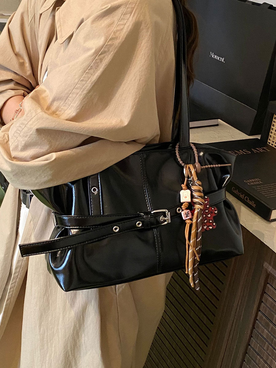 Vintage Waxed Leather Tote Bag Brown