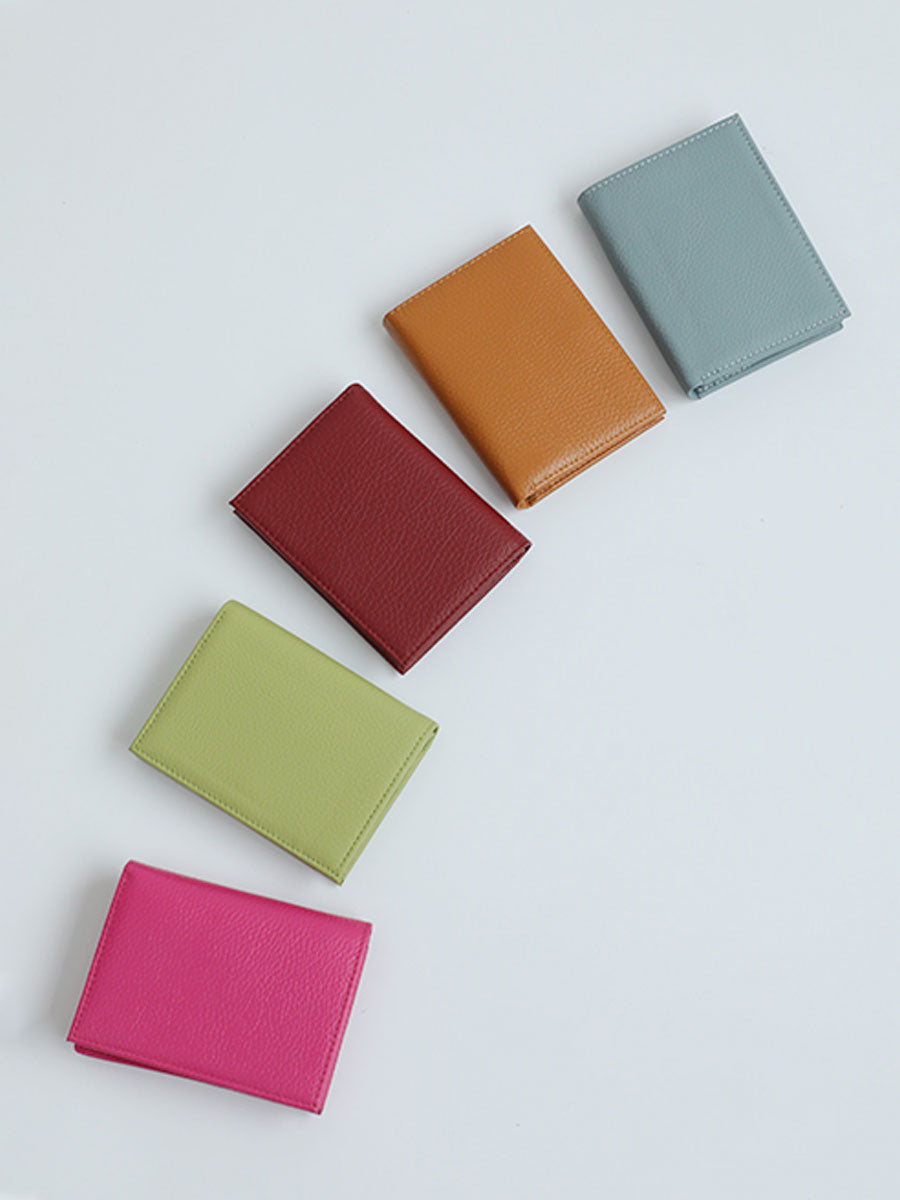 Genuine Leather Card Holder Wallet Green