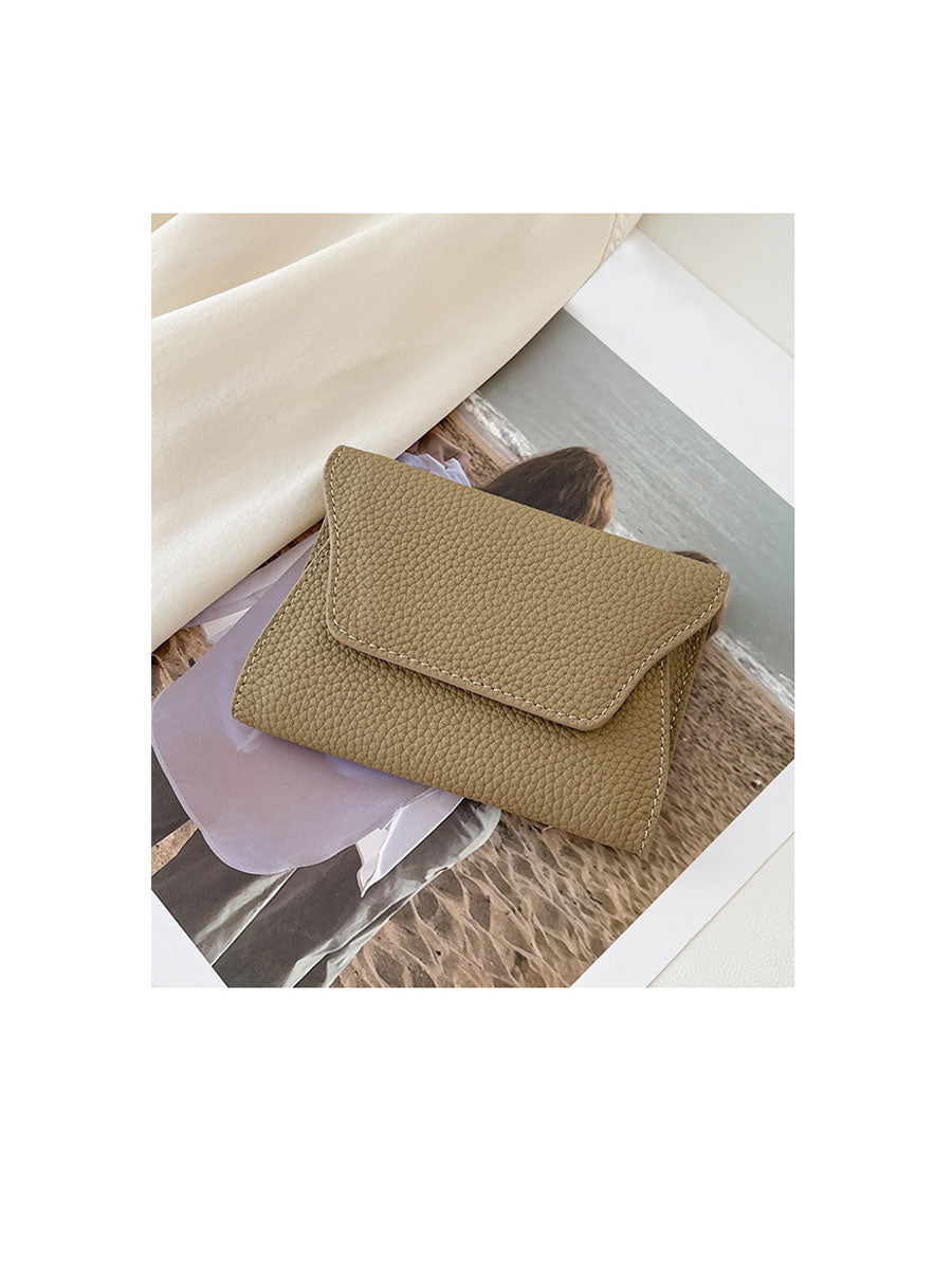 Soft Genuine Leather Short Wallet Black