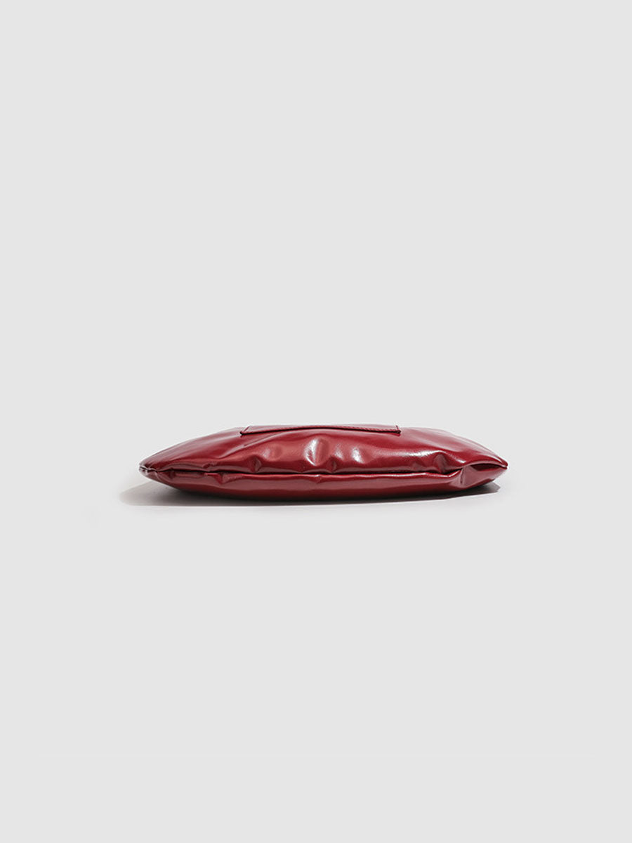 Red Patent Leather Shoulder Tote Bag Red