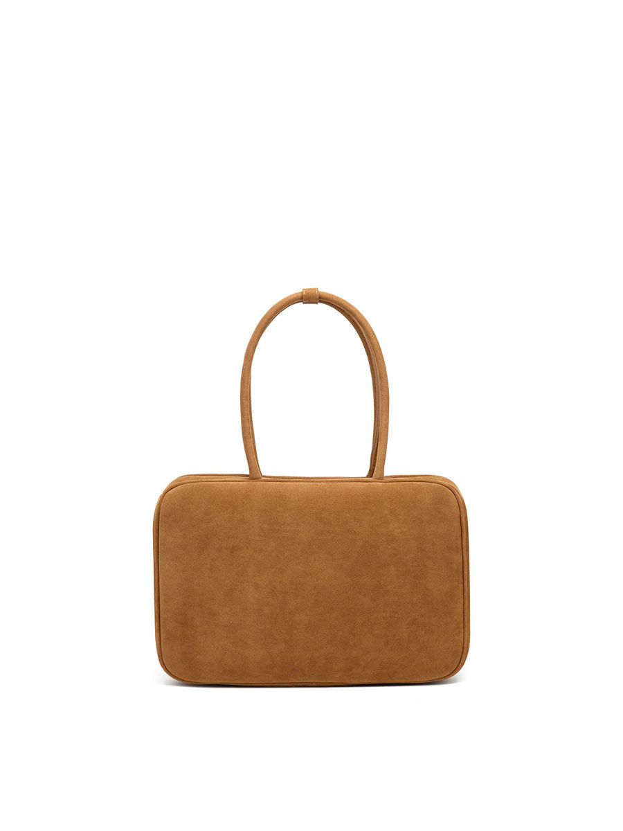 Vintage Suede Briefcase Tote Bag Brown