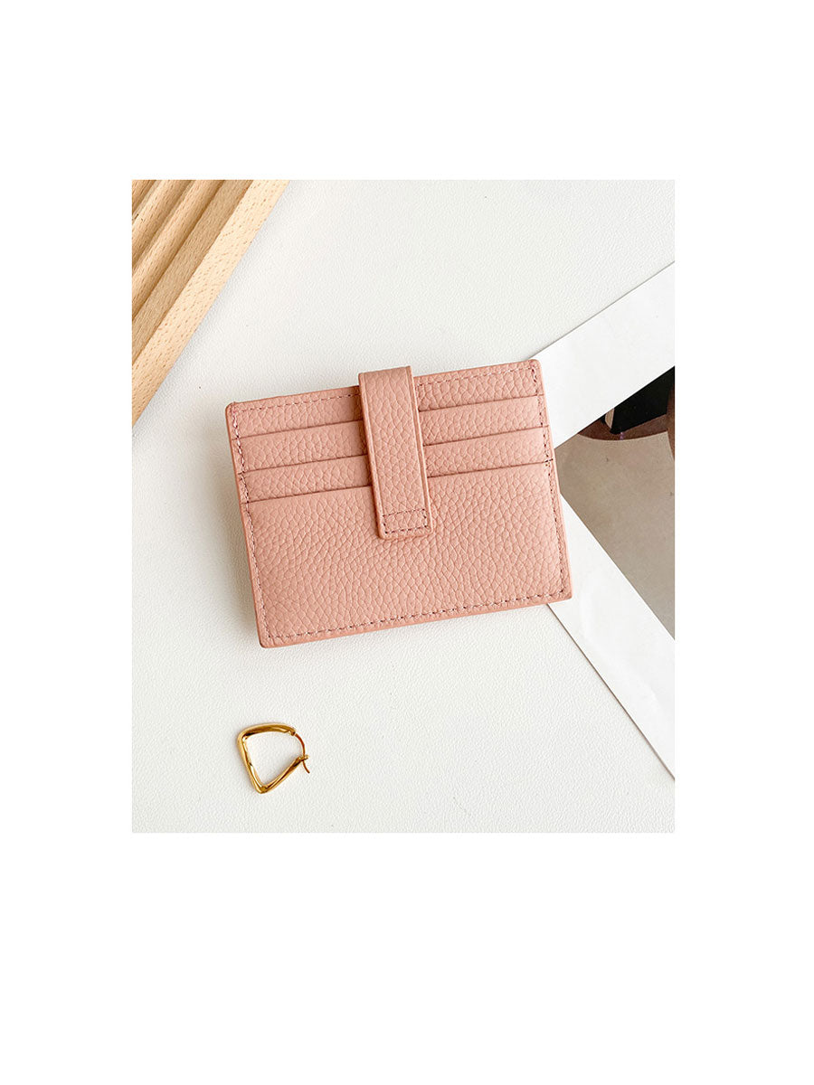 Slim Leather Card Holder Wallet  Orange