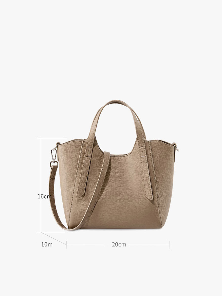 Genuine Leather Tote Bag White