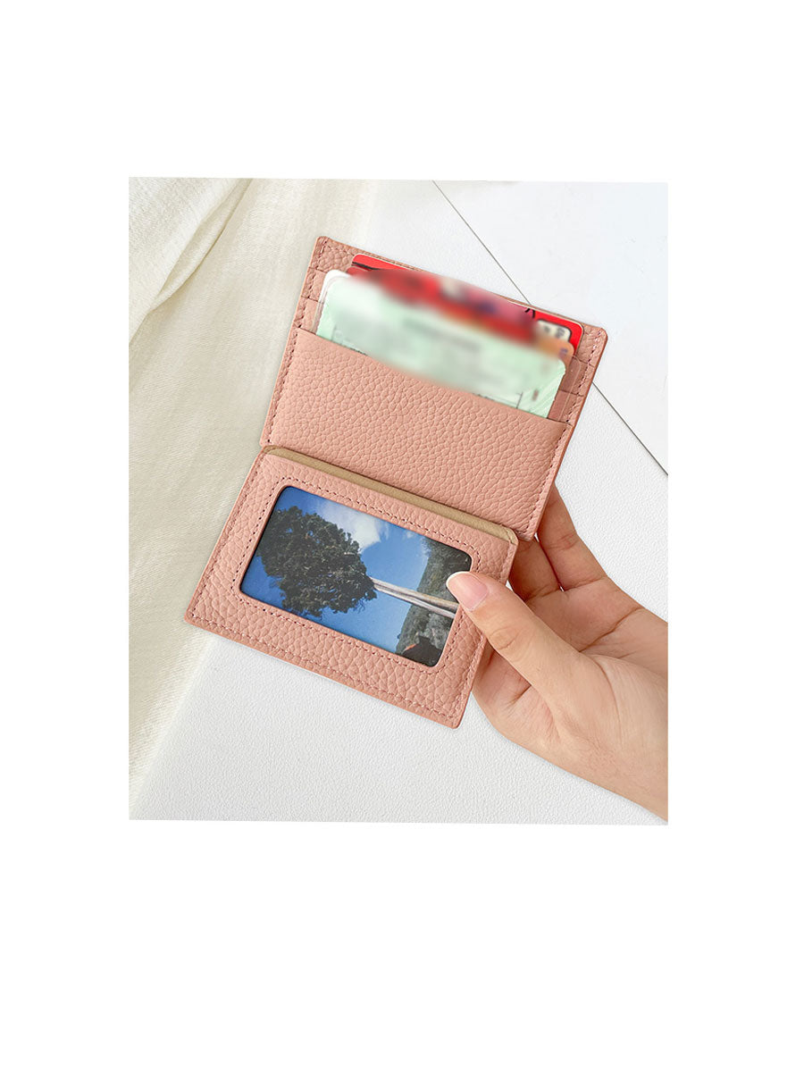 Slim Leather Card Holder Wallet  Orange