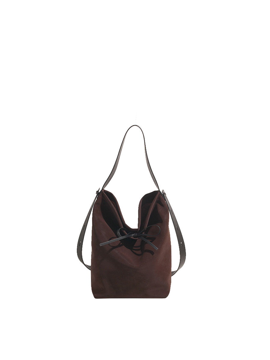 Vintage Large Tote Shoulder Bag Brown