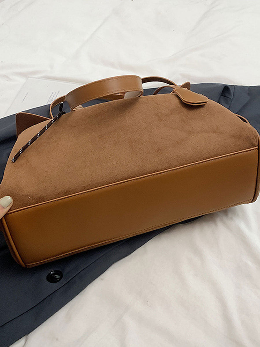 Vintage Suede Tote Bag Black