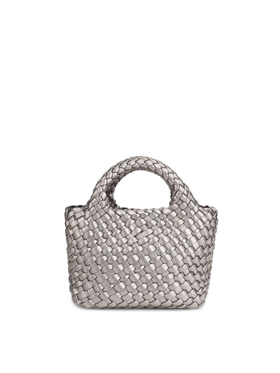 Genuine Leather Handmade Woven Bucket Tote Avocado Green