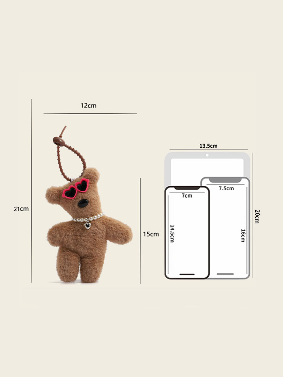 Glasses Teddy Bear Bag Charm