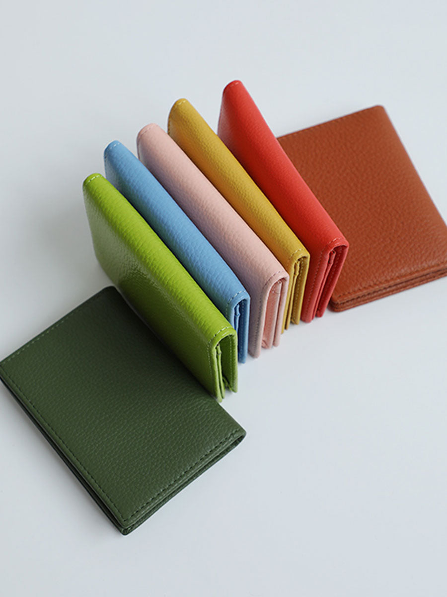 Minimalist Genuine Leather Slim Wallet Green