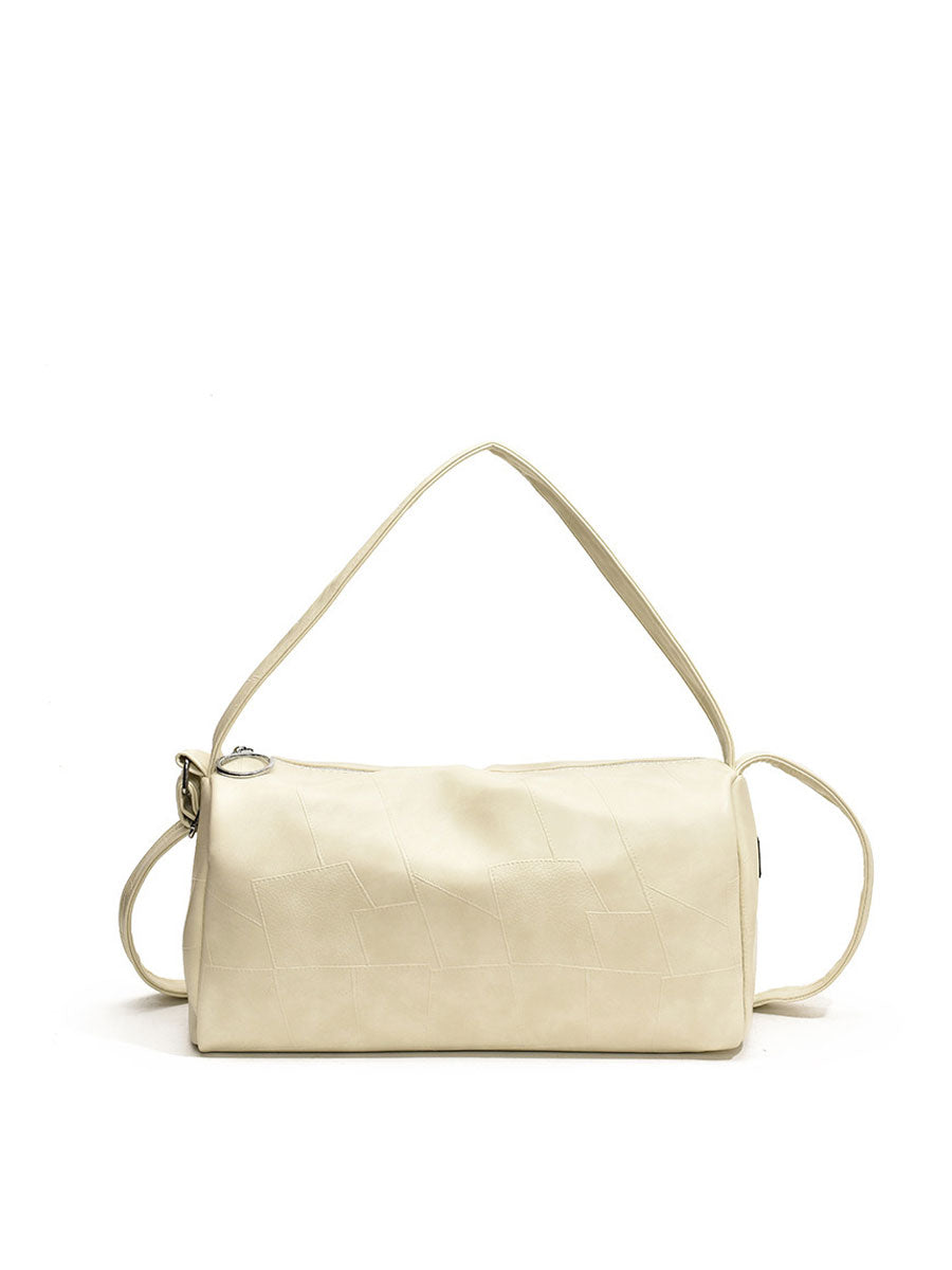 Oversized Leather Shoulder Bag Brown