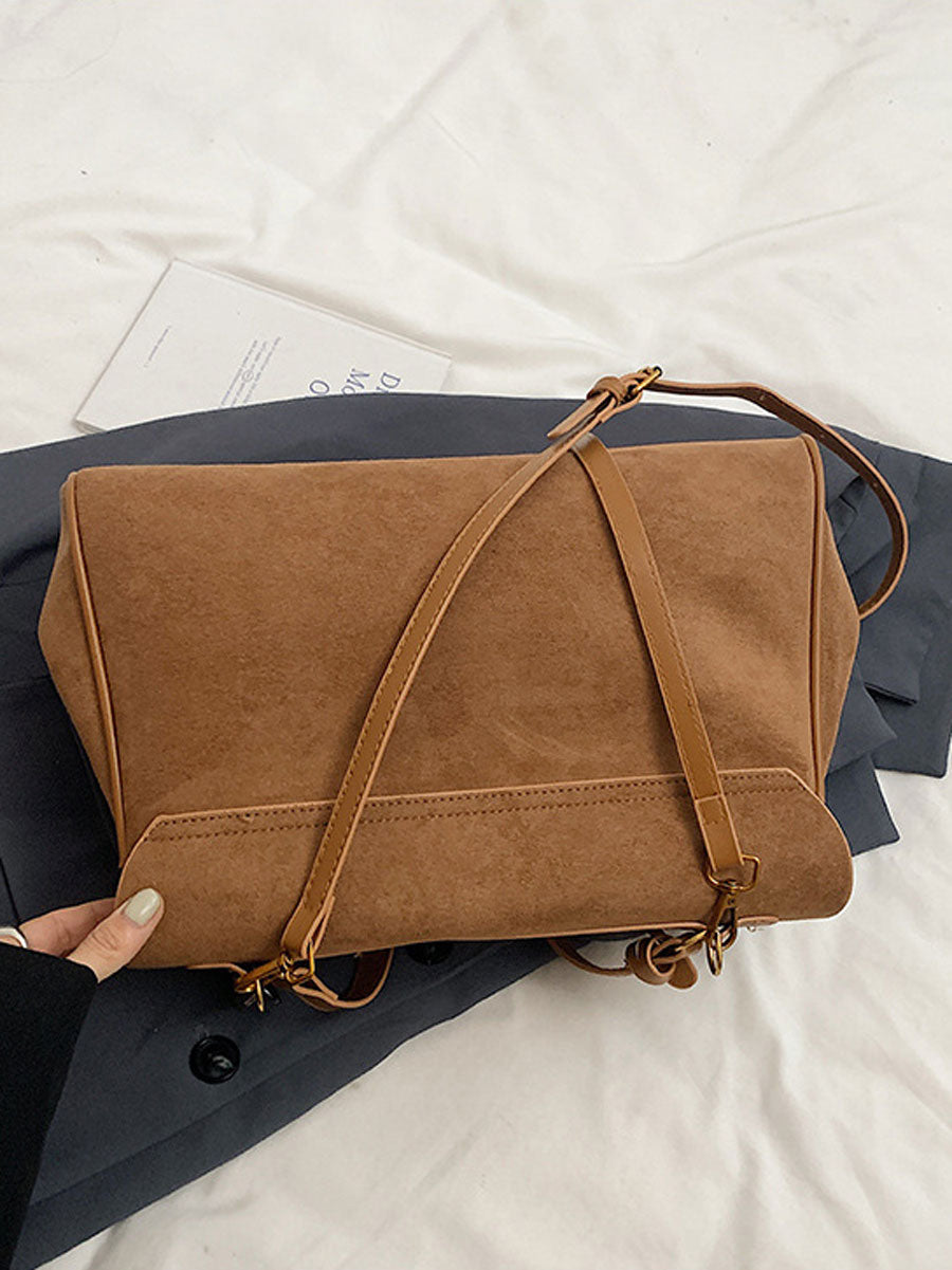 Vintage Suede Tote Bag Black