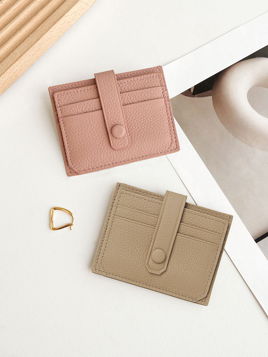 Slim Leather Card Holder Wallet  Orange