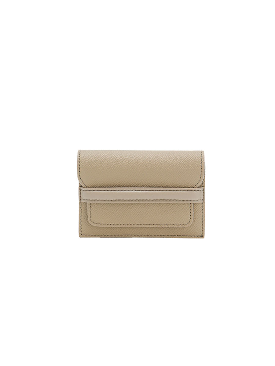 Genuine Leather Accordion Card Holder Pink