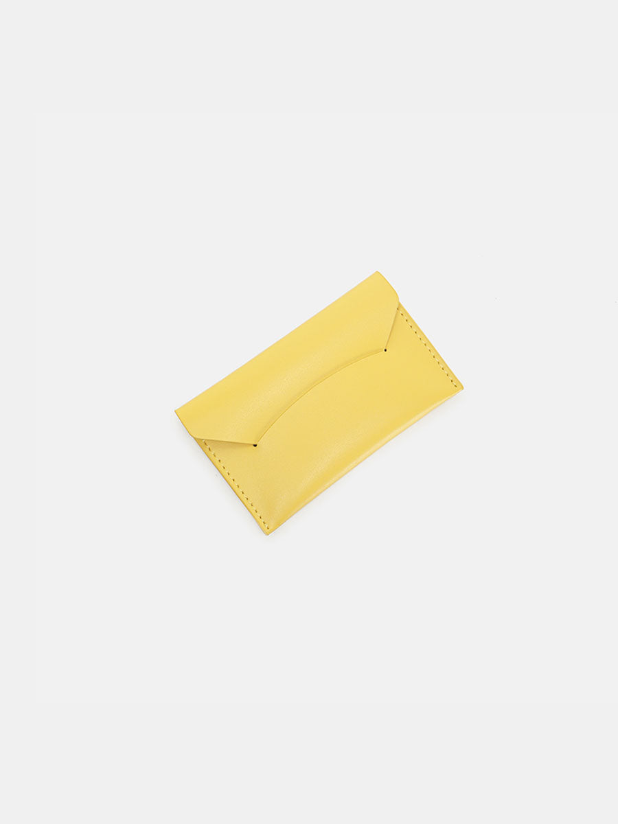 Minimalist Genuine Leather Slim Card Holder Brown