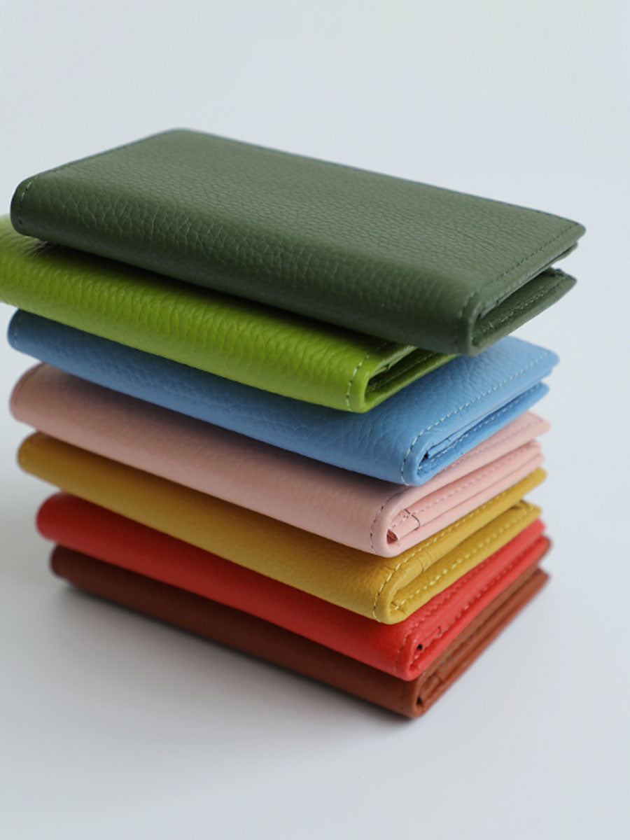 Minimalist Genuine Leather Slim Wallet Green