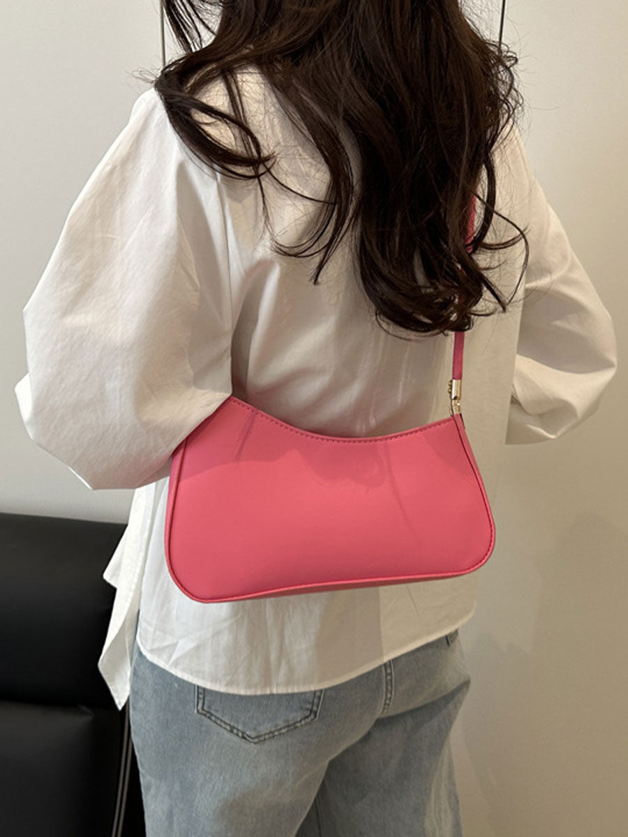 Elegant Half Moon Shoulder Bag Khaki