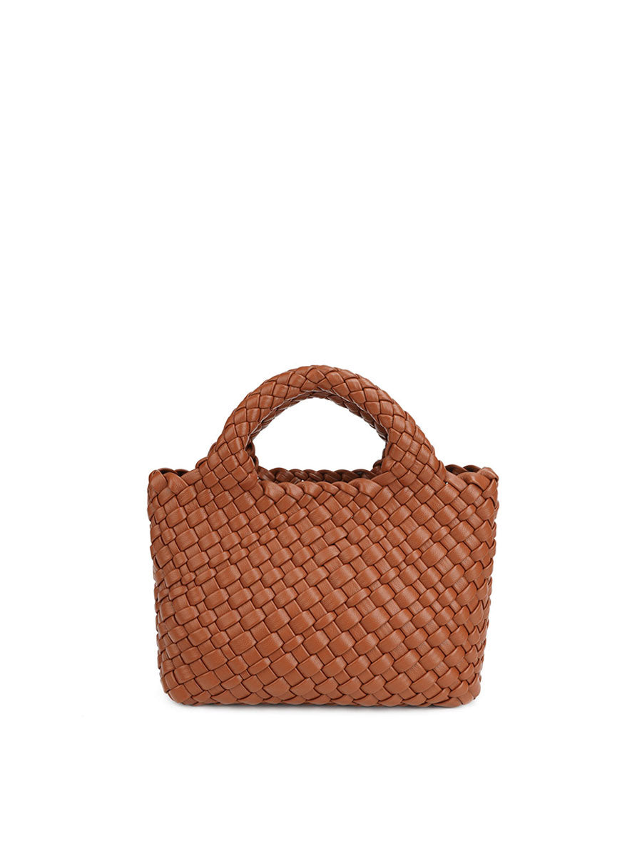 Genuine Leather Handmade Woven Bucket Tote Avocado Green