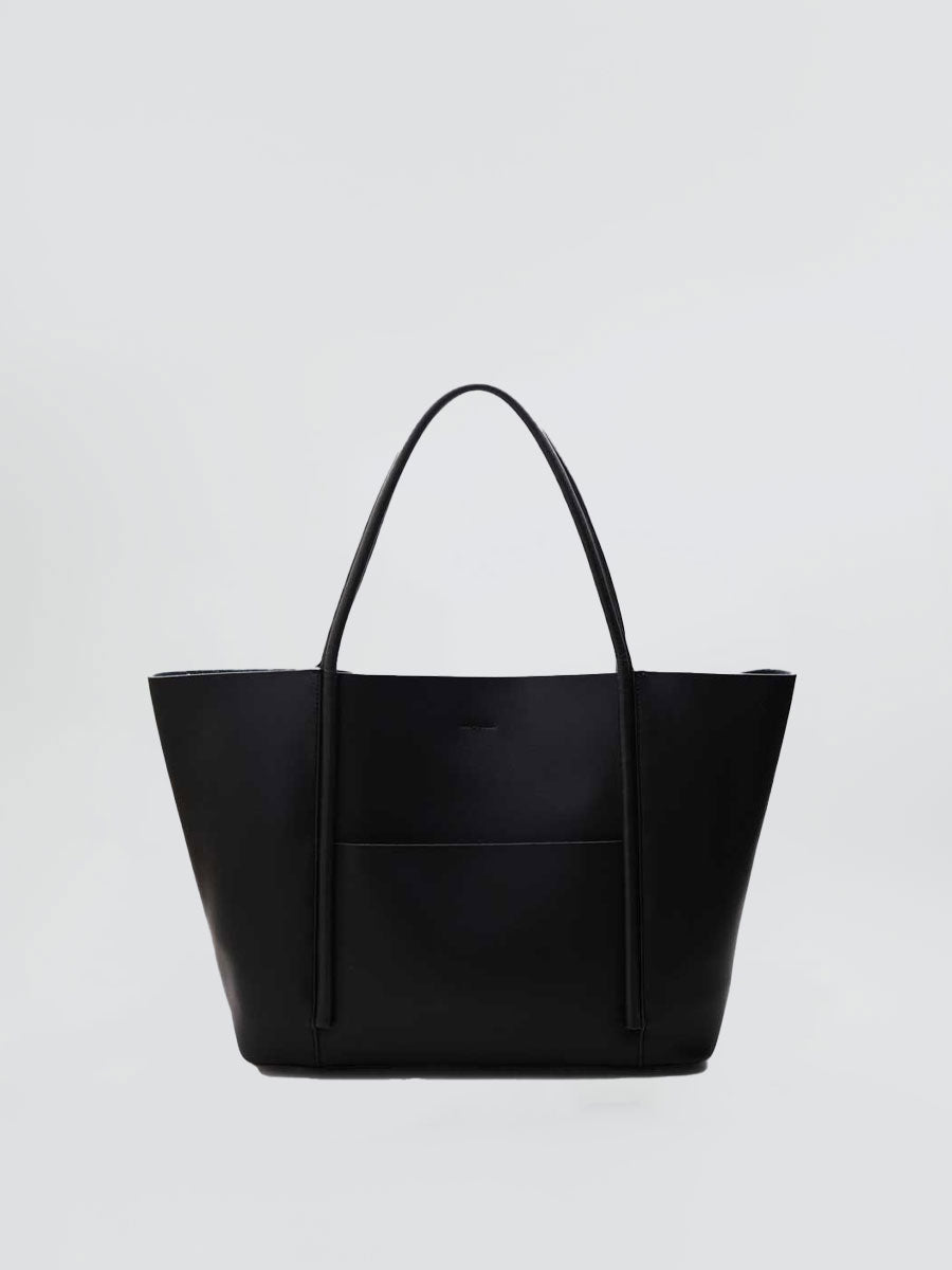Oversize Genuine Leather Tote Shoulder Bags Soft Coffee
