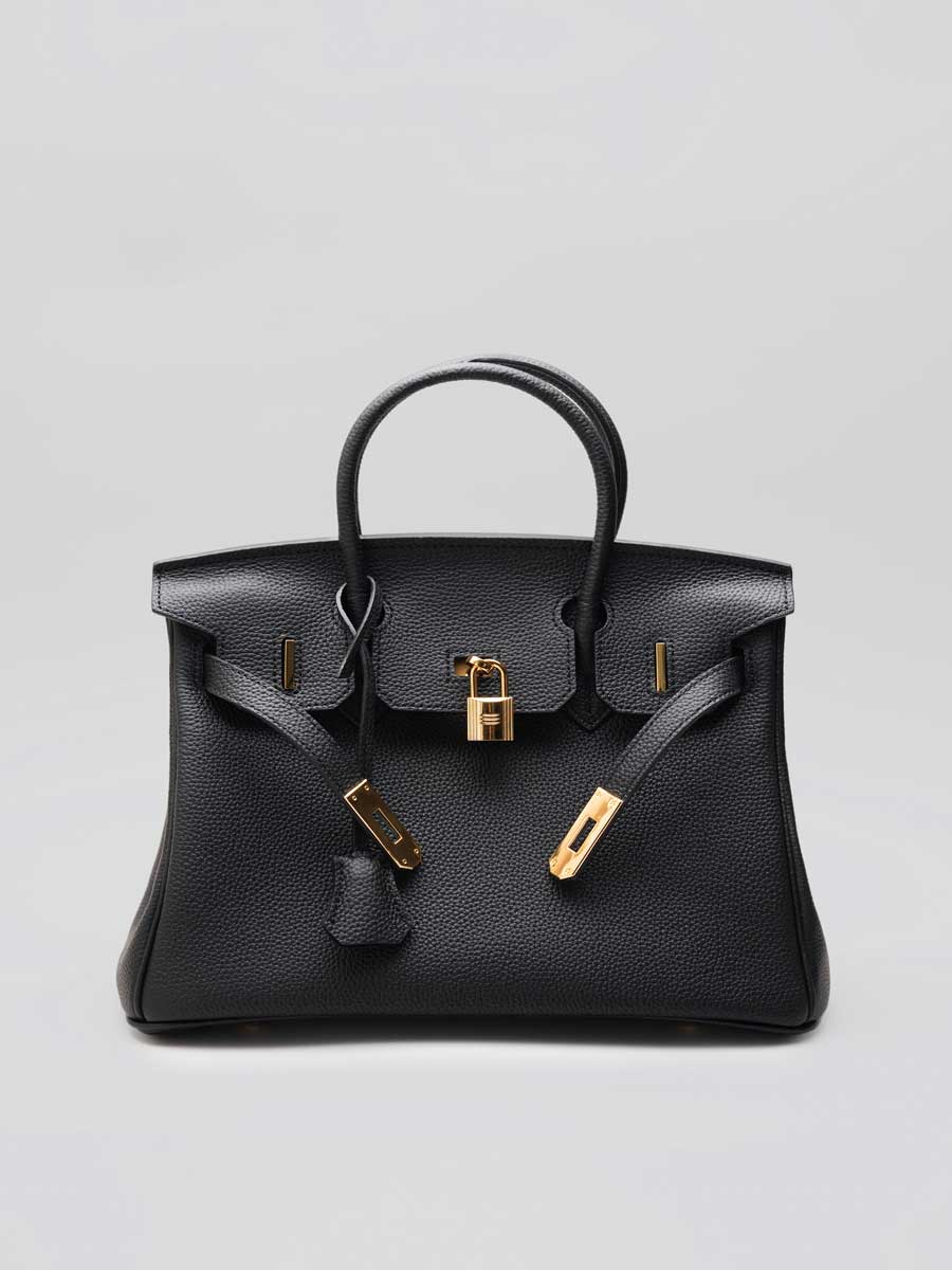 Real Leather Top Handle Satchel Handbag Crossbody Bag Black