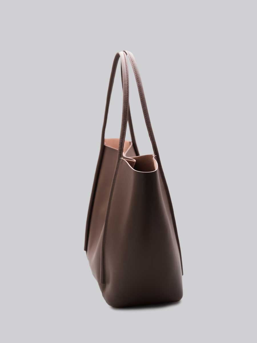 Oversize Genuine Leather Tote Shoulder Bags Soft Brown