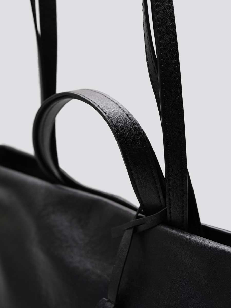 Oversize Genuine Leather Dual Handle Tote Bag Coffee