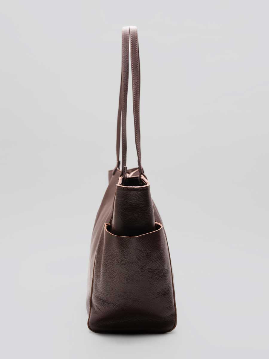 Oversize Leather Tote Shopper Handbag Black
